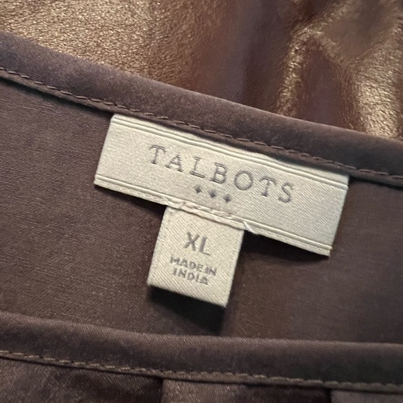 NWT Talbots lt brown balloon sleeve blouse. 3/4 sleeves. Size XL - Picture 5 of 7